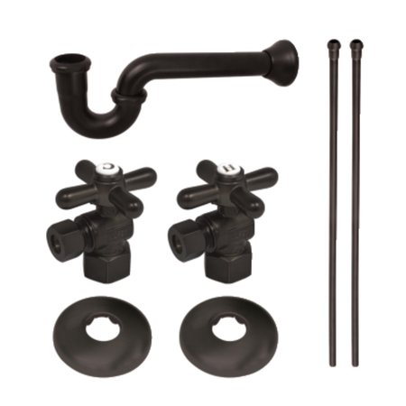 KINGSTON BRASS KPK205 Plumbing Supply Kit with 1-1/2" P-Trap - 1/2" IPS Inlet x 3/8" Comp Oulet, Oil Rubbed Bronze KPK205
